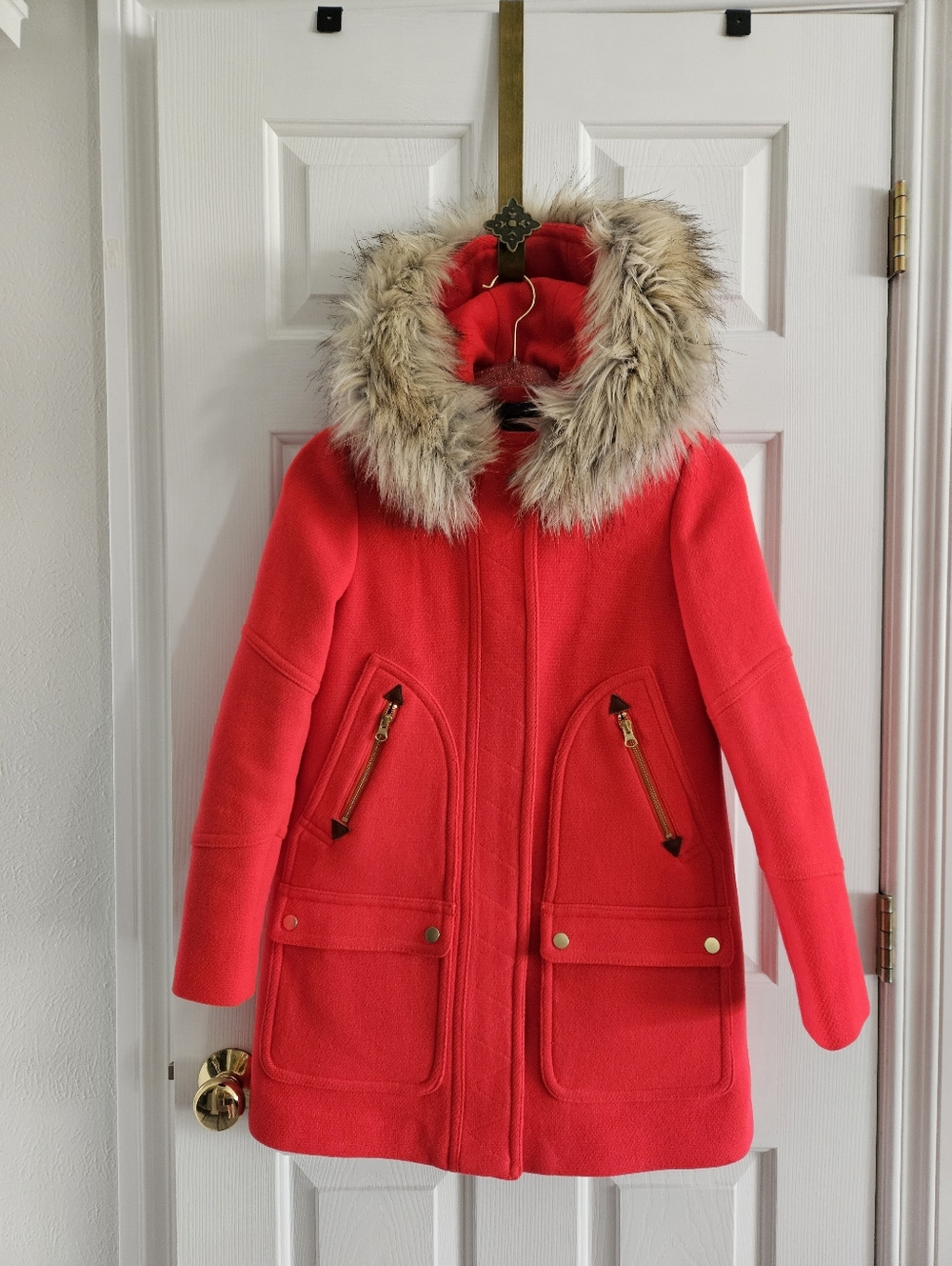 NWOT J.Crew New Chateau Parka Coat In Italian Stadium Cloth- Petite Size 00